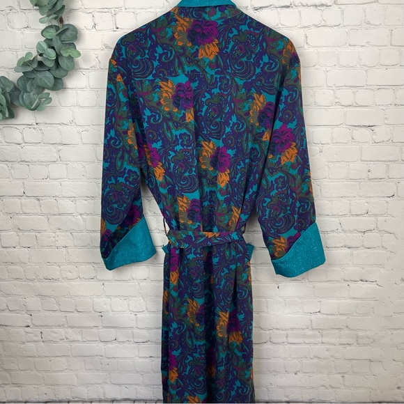 VICTORIA'S SECRET Gold Label Floral Paisley Kimono Dressing Robe size medium - Picture 2 of 6